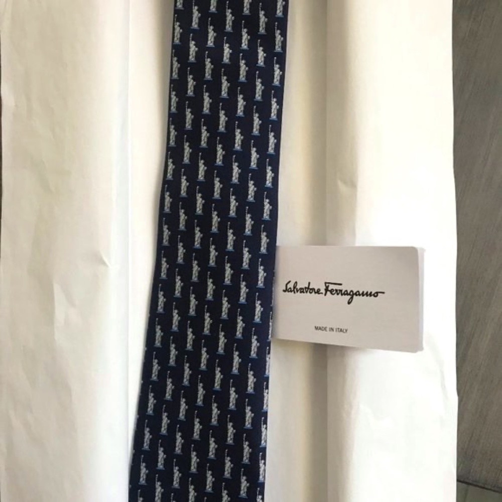 Salvatore Ferragamo Statue of Liberty Silk Tie *Limited Edition*
